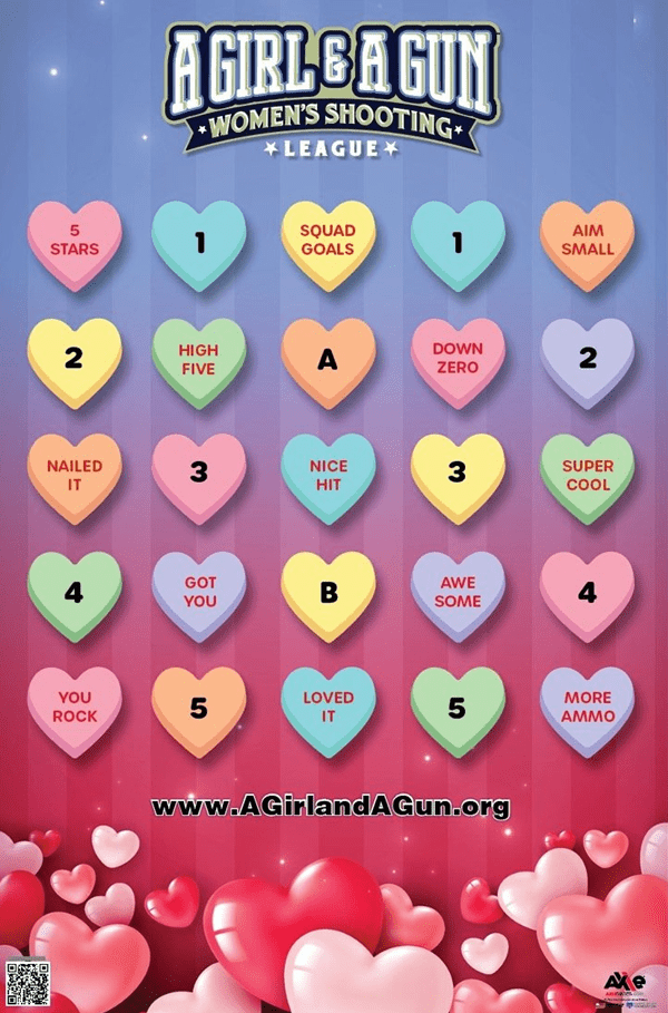 A Girl & A Gun Women's Shooting League Candy Hearts