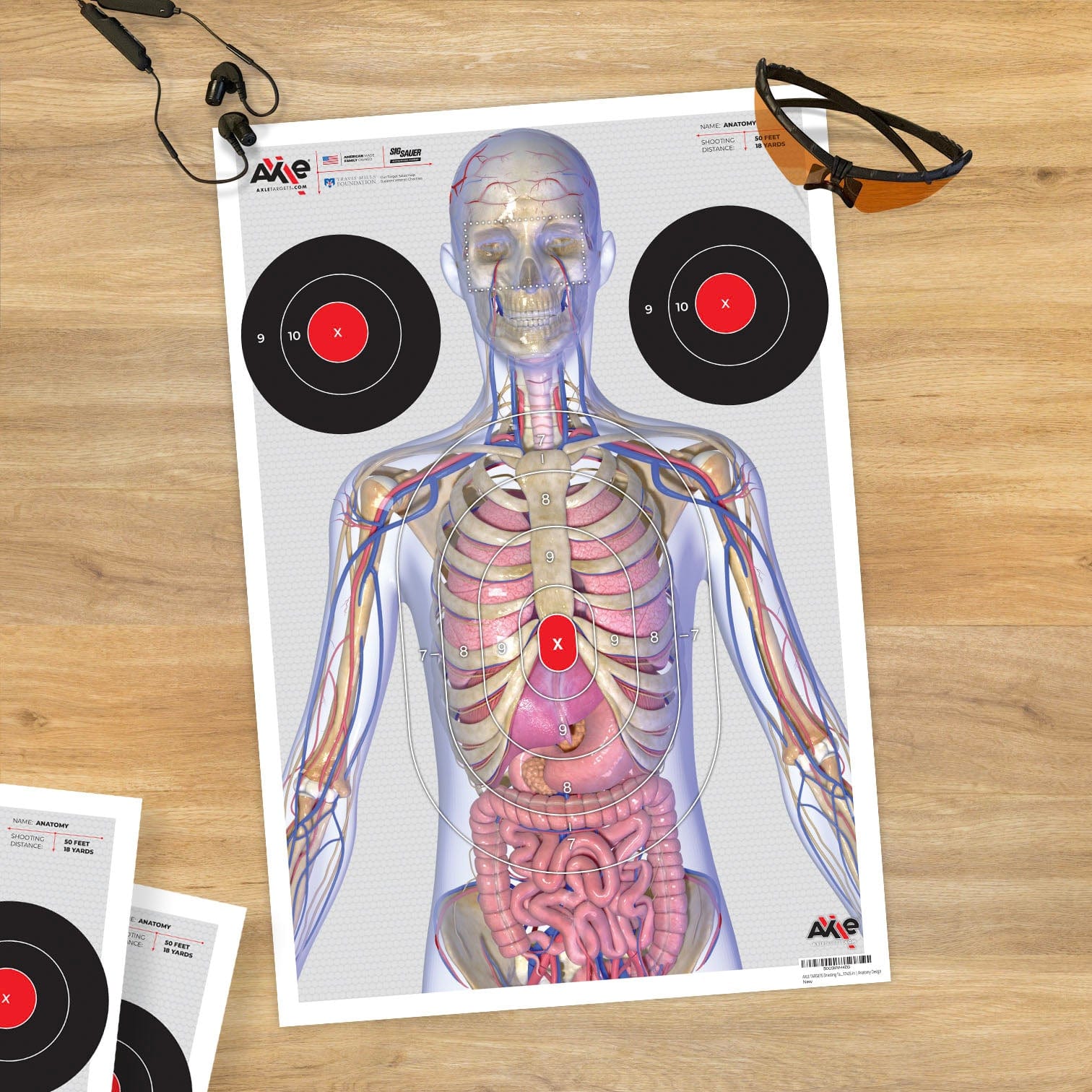 Axle Anatomy Target on Wood