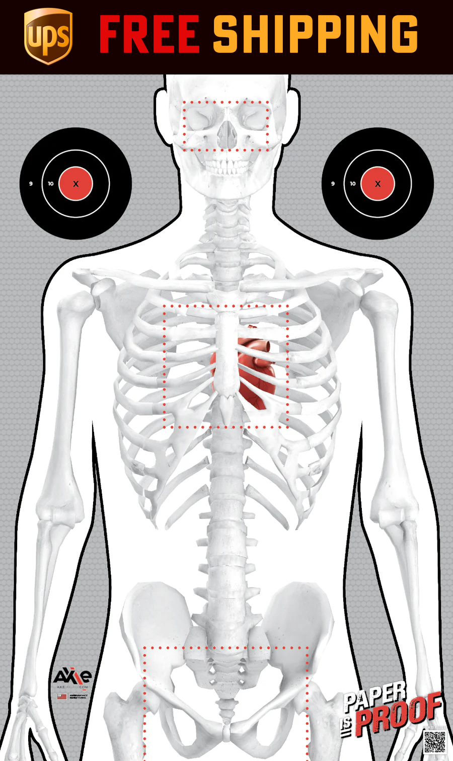 Red Skeleton 2 Sided Target