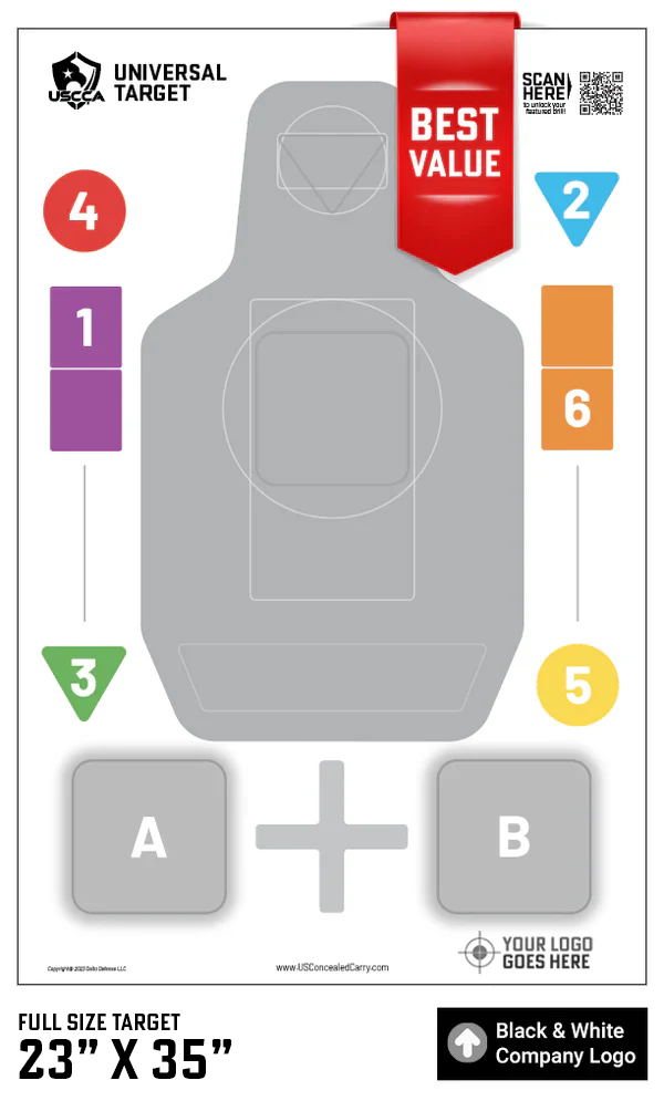 Qty 1000 - USCCA Targets with Your Color Logo