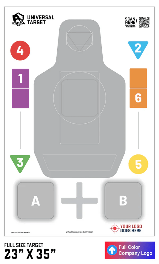 23x35 inch Universal Target with numbered zones and logo placement