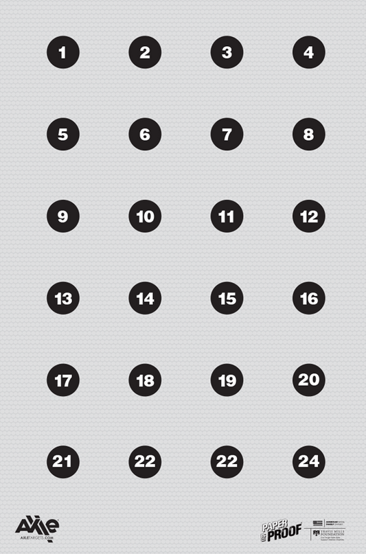 2-inch drill target with numbered circles