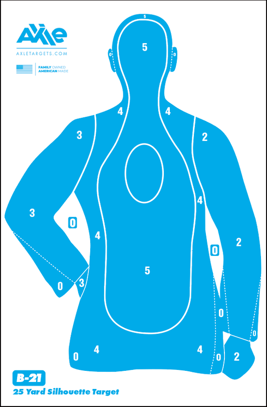 B-21 silhouette target for 25 yards