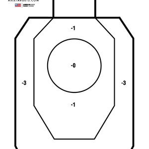 IDPA target silhouette with scoring zones
